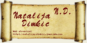 Natalija Dimkić vizit kartica